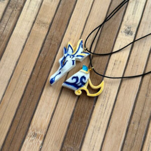 Fan Art Kindred Porcelain Necklace inspired by LOL – BFF, Kids Valentine handmade pendant white gold blue lover and friend gift present