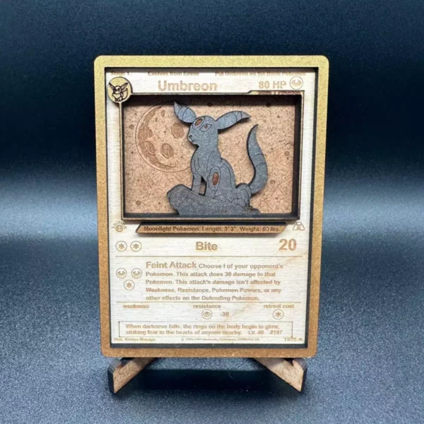 Umbreon 3D Wooden Card